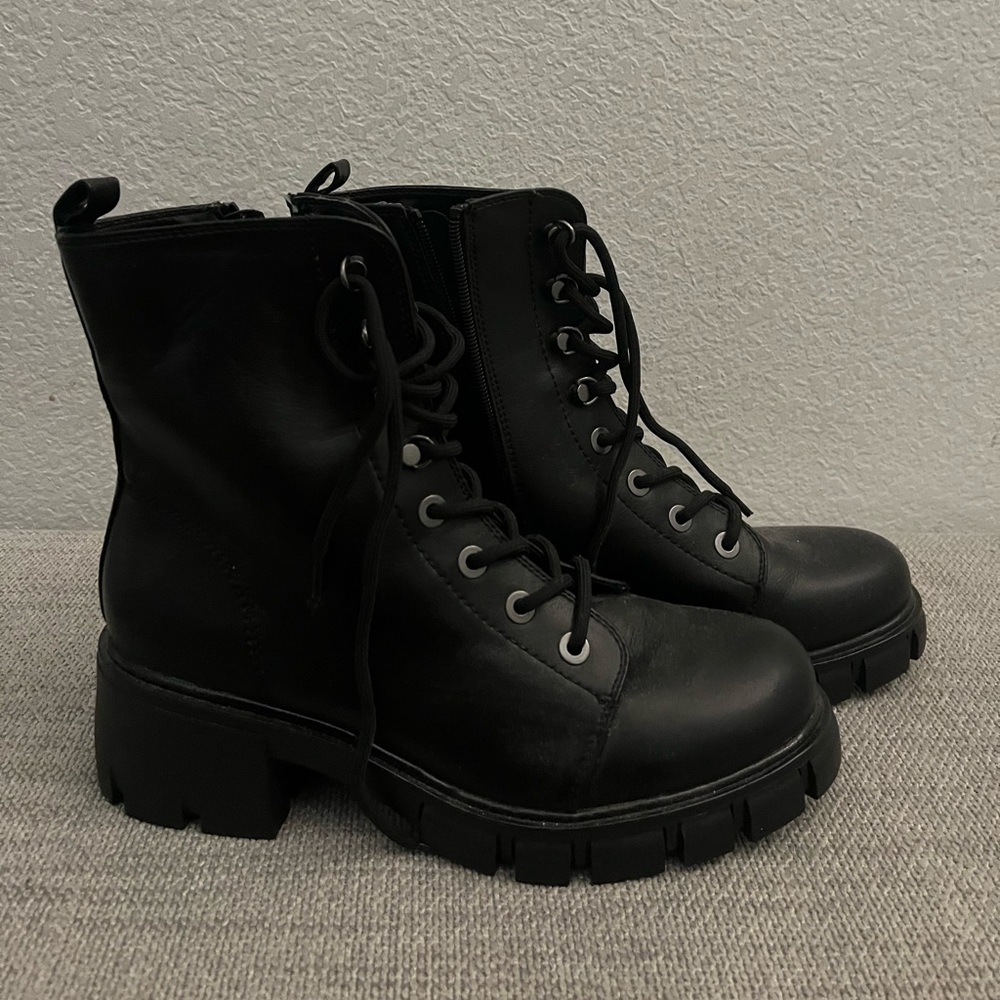 Womens Black Combat Boots